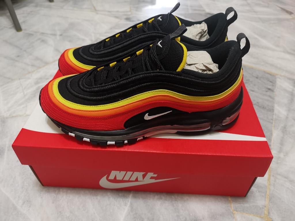 nike air max 97 black chile red magma orange