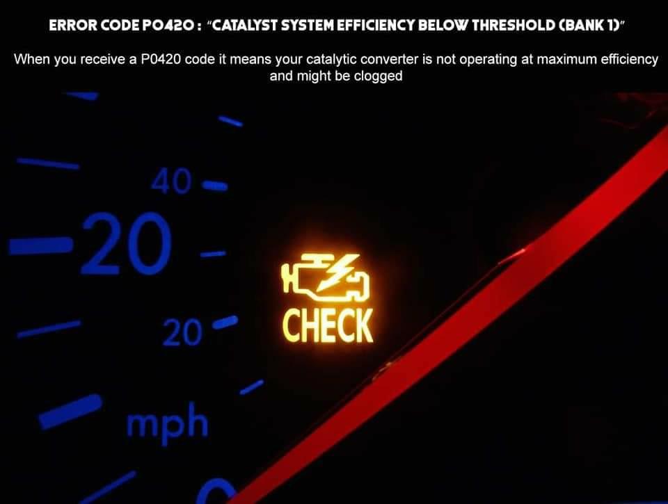 P0420 / P0430 OBDII Trouble Code Catalyst System Efficiency Below