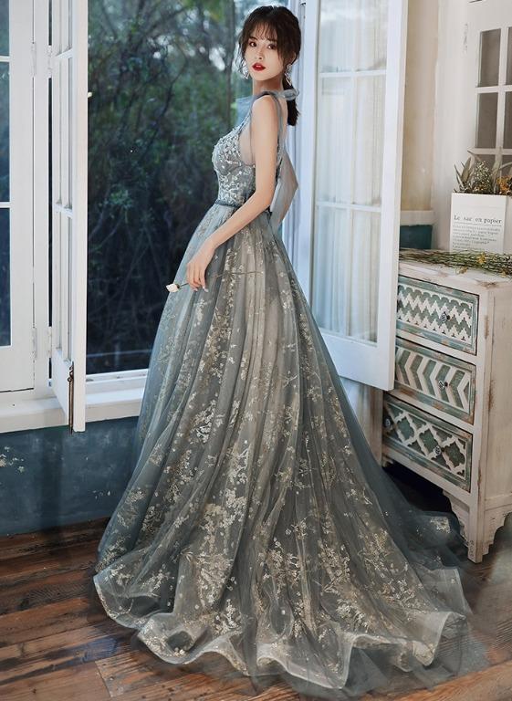 Grey fishtail dress store