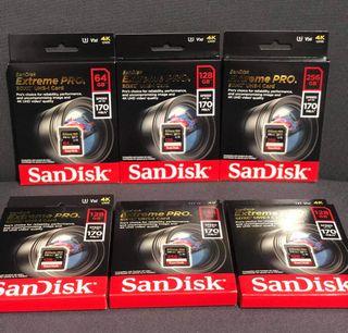 SANDISK EXTREME PRO SD CARD SDXC UHS-1 CARD 4K
