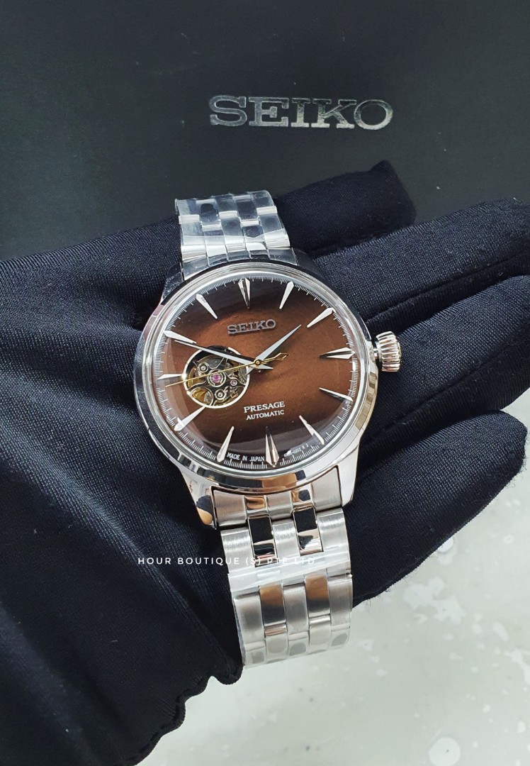 Seiko Presage Brown Sunburst Dial with Open Heart Men's Automatic Dress  Watch, Men's Fashion, Watches & Accessories, Watches on Carousell