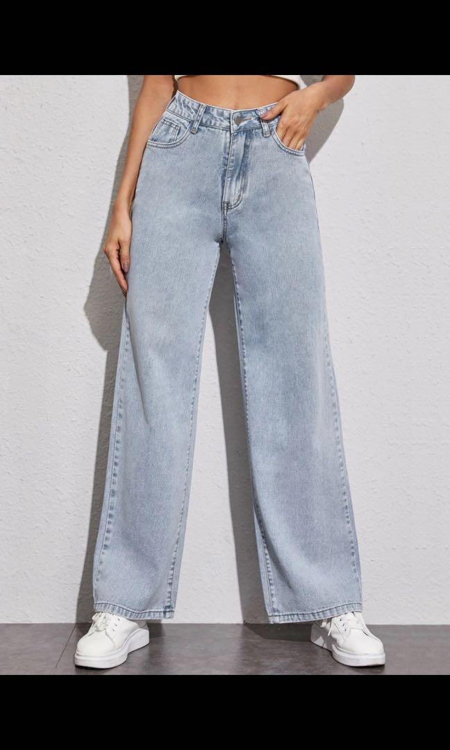 High rise wide leg jeans white clearance