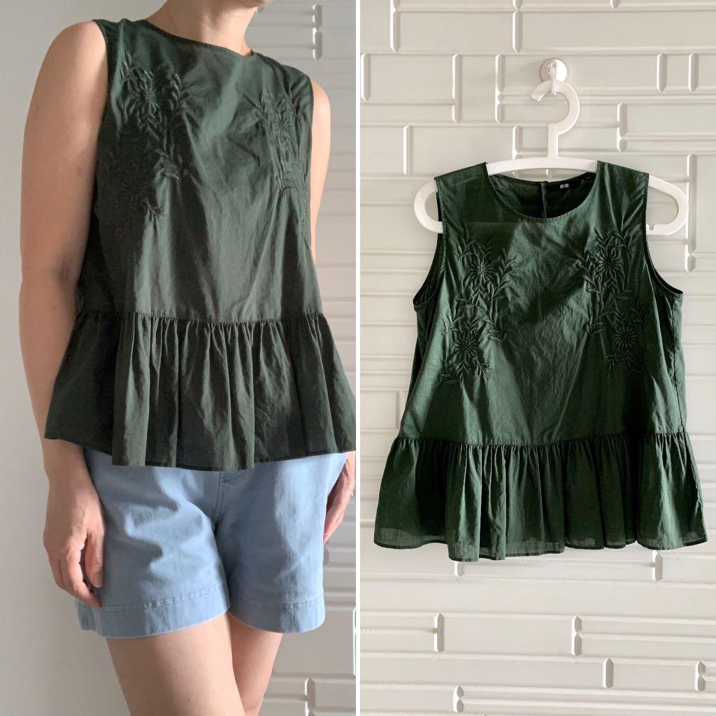 green peplum shirt