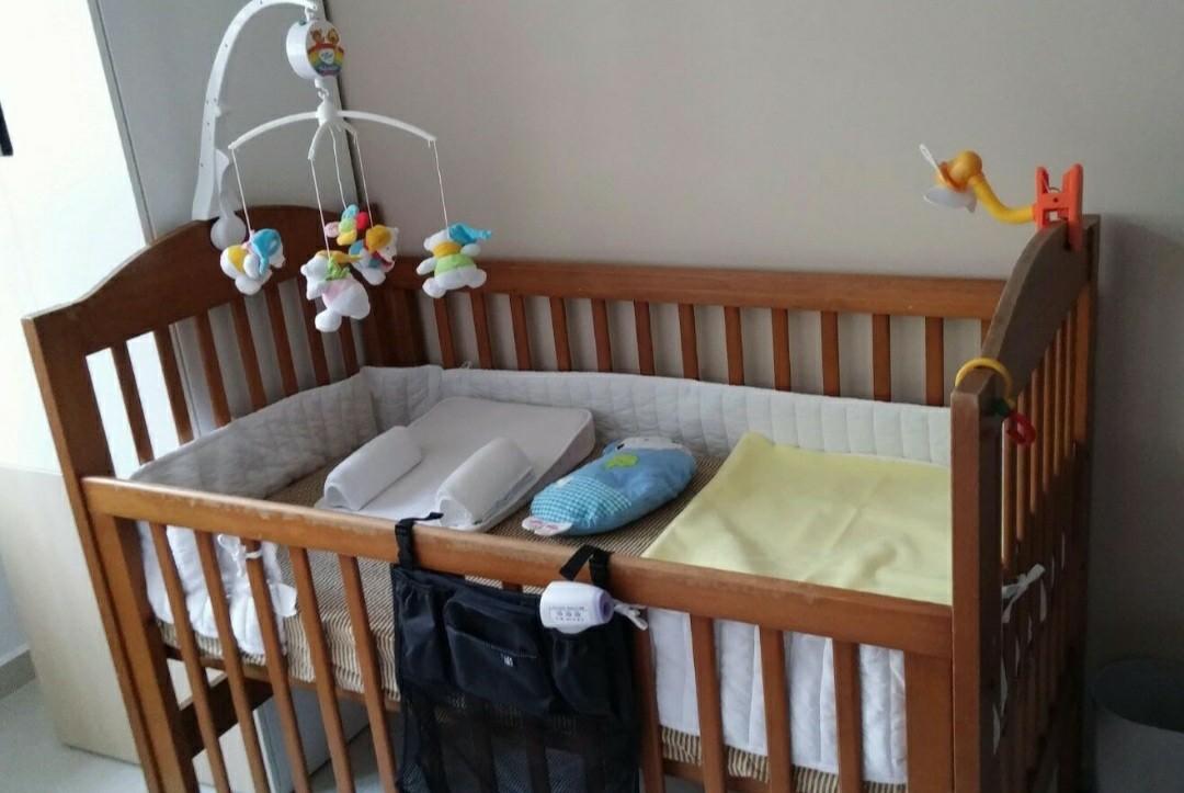 used wooden cot