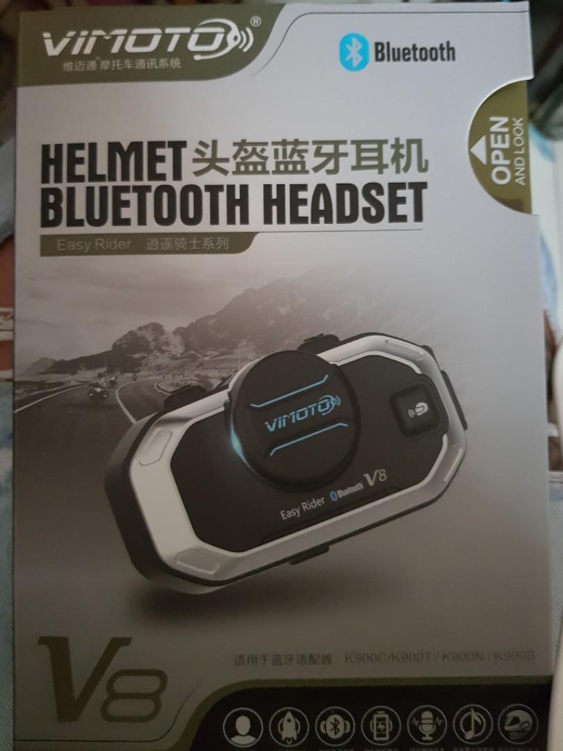 Spijsverteringsorgaan luister naaien Vimoto V8 Bluetooth Headset for Motorcycle Helmets, Motorcycles, Motorcycle  Accessories on Carousell