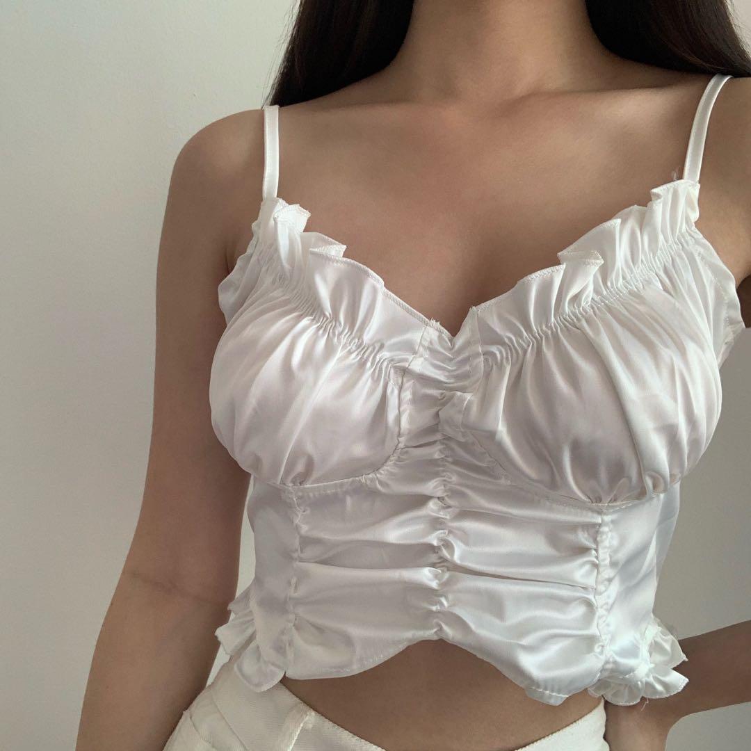 silver satin cami