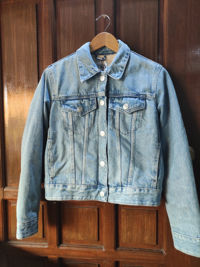 zara sherpa denim jacket