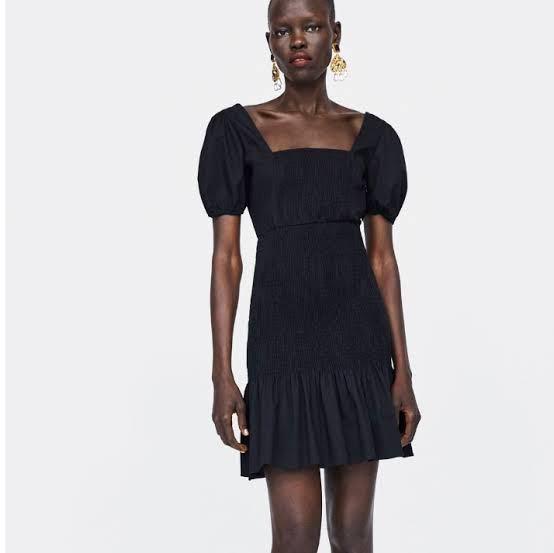 Zara black dress Puff sleeves Dresses Images 2022