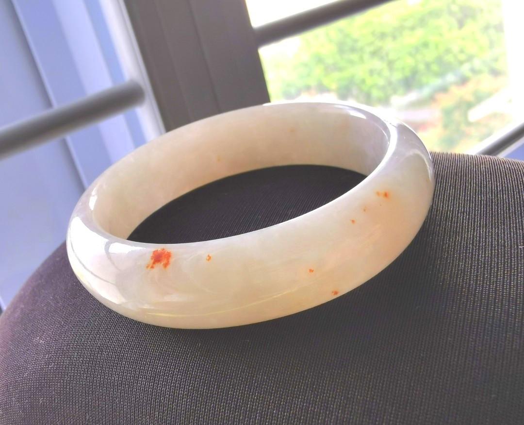 51mm Certified Jade Bangle jadeite Icy Bright Red Stars