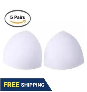 5 Pairs Sponge Removable Triangle Breast Bra Pads Inserts Replacement for Swimsuit Bikini Strapless Dresses Sport Wear