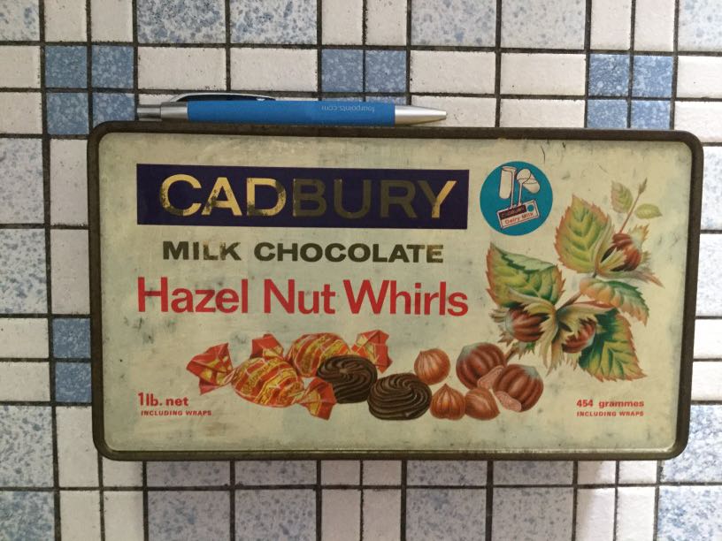 Antique Vintage Cadbury Hazelnut Whirl Tin, Furniture, Home Decor