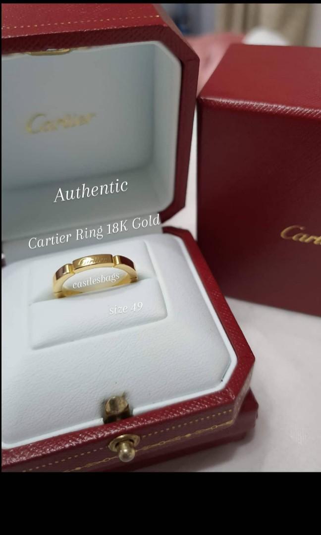 Authentic Cartier Ring (Category: Luxury Accessories) located in Pasig City. Submitted by castlescollections (Listing ID 1050137743, Image 1). Description: authentic cartier ring 18k gold size 49 with box pls dm me if interested ready for delivery/shipping.