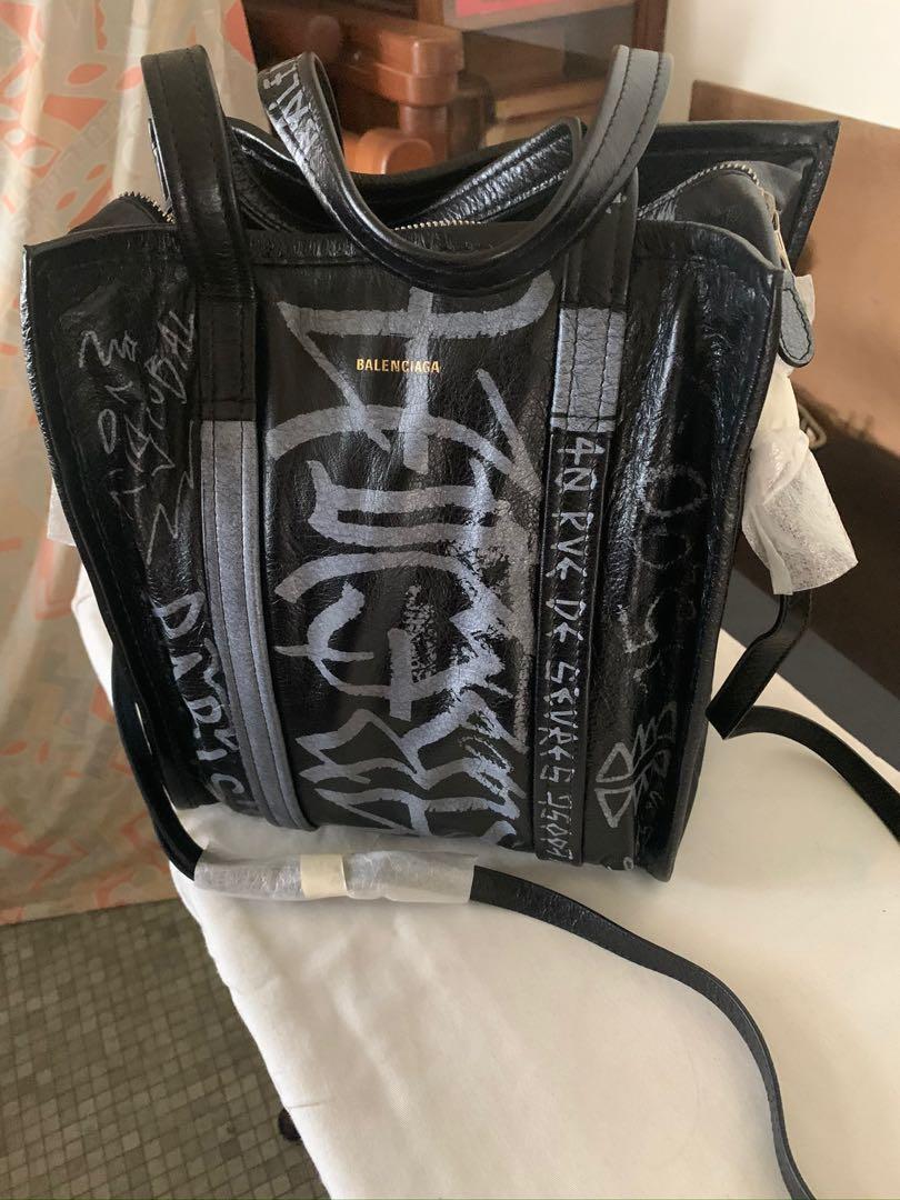 Balenciaga bazar shopper graffiti small Women s Fashion Bags