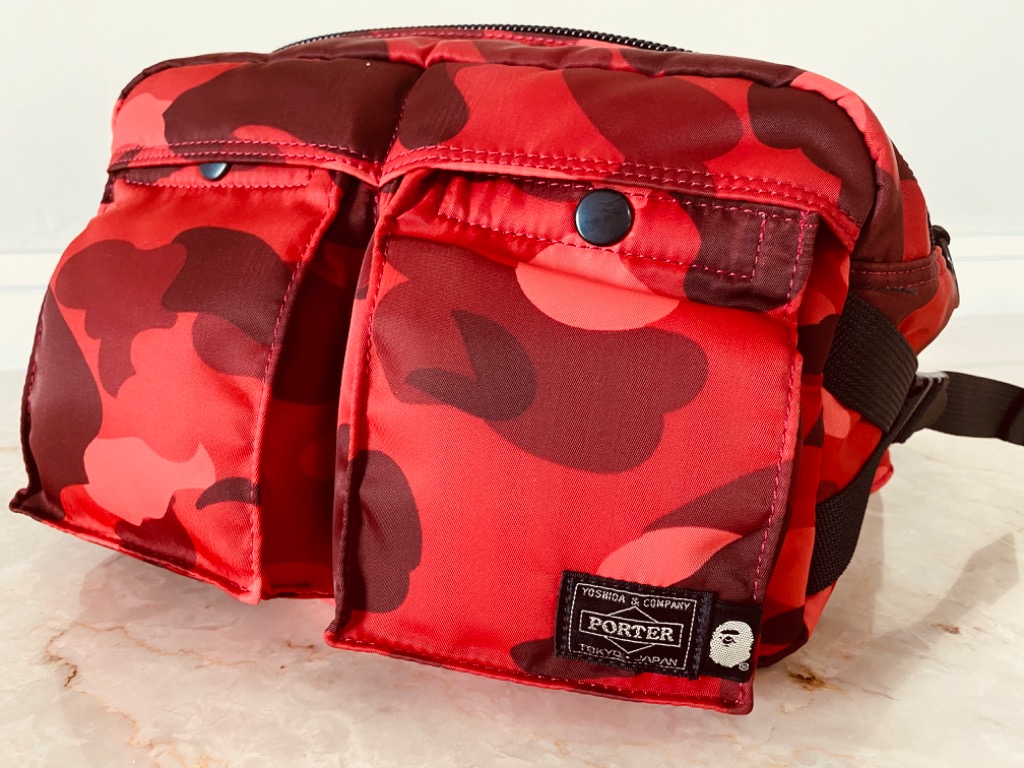 Brand New Bathing Ape Porter Waist Bag Red Camo Men s Fashion