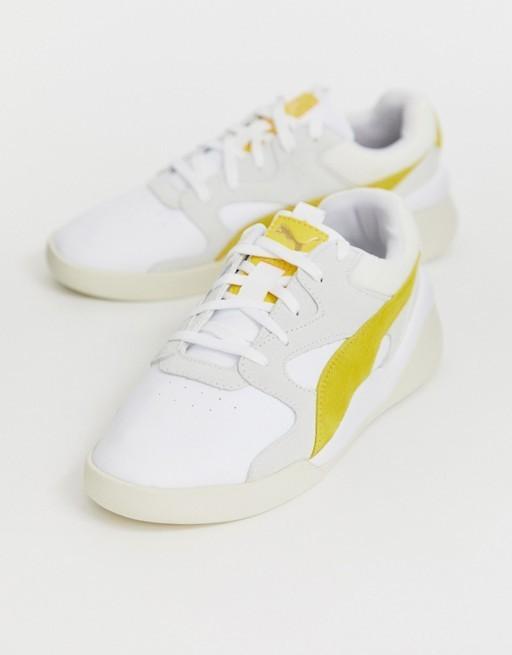 Puma aeon heritage trainers in top white & yellow
