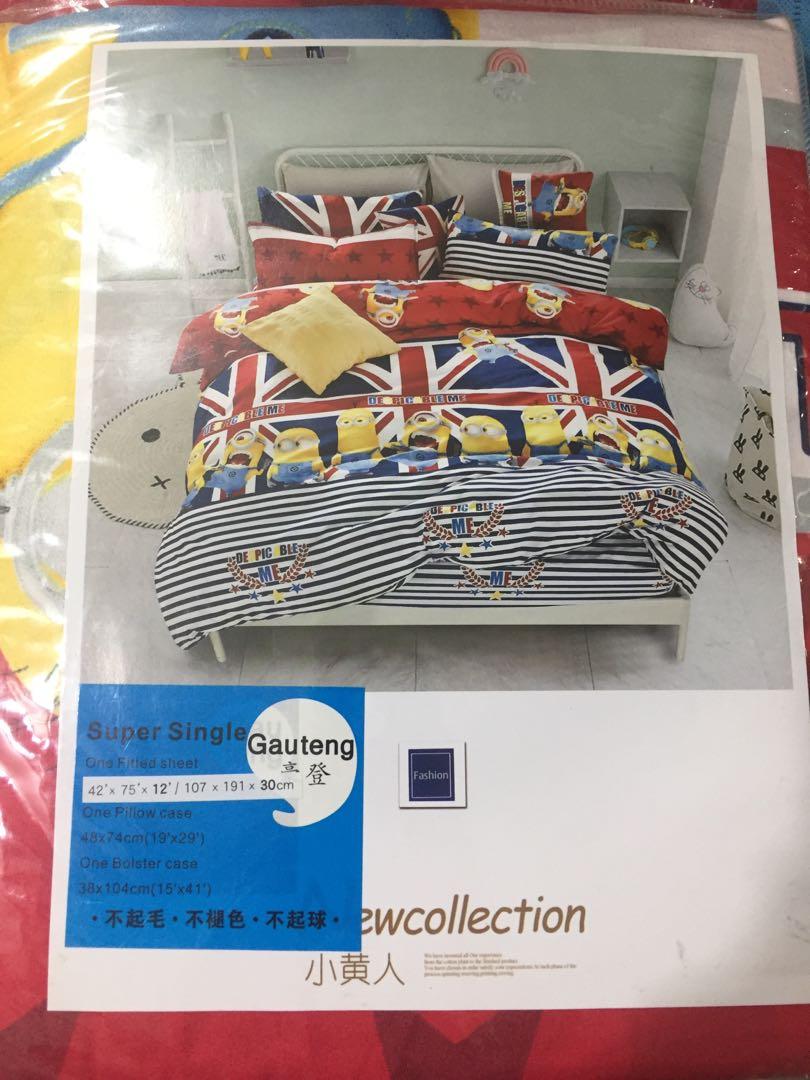 BNIB Super Single Comforter Set Minions, Furniture & Home Living