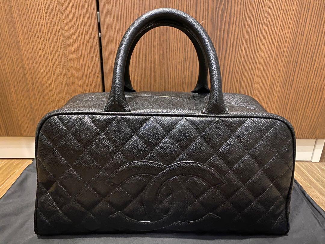 Bowling bag leather handbag Chanel Blue in Leather - 33665554