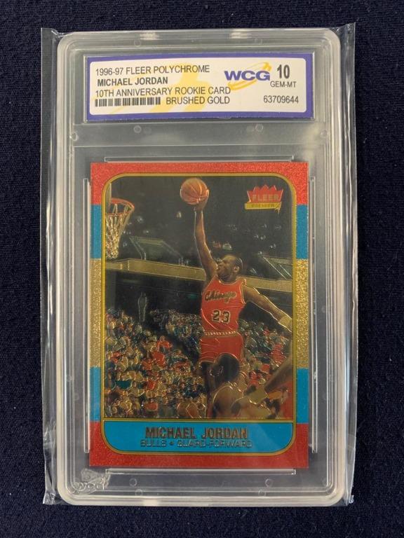 Michael Jordan 1996 Fleer 10th Anniv. Rookie Card Brushed Gold WCG 10 ...