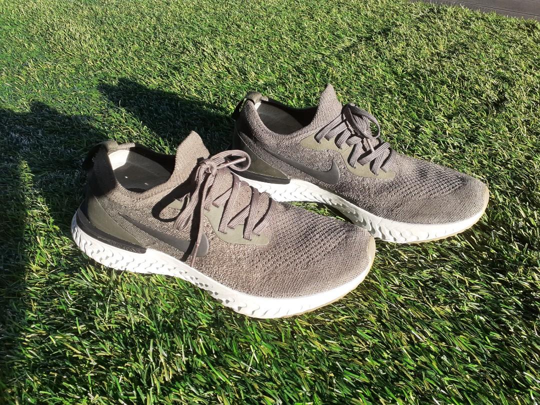 Dark Green Nike Epic React Flyknit Cargo khaki running shoes Men s Fashion Footwear Sneakers on Carousell