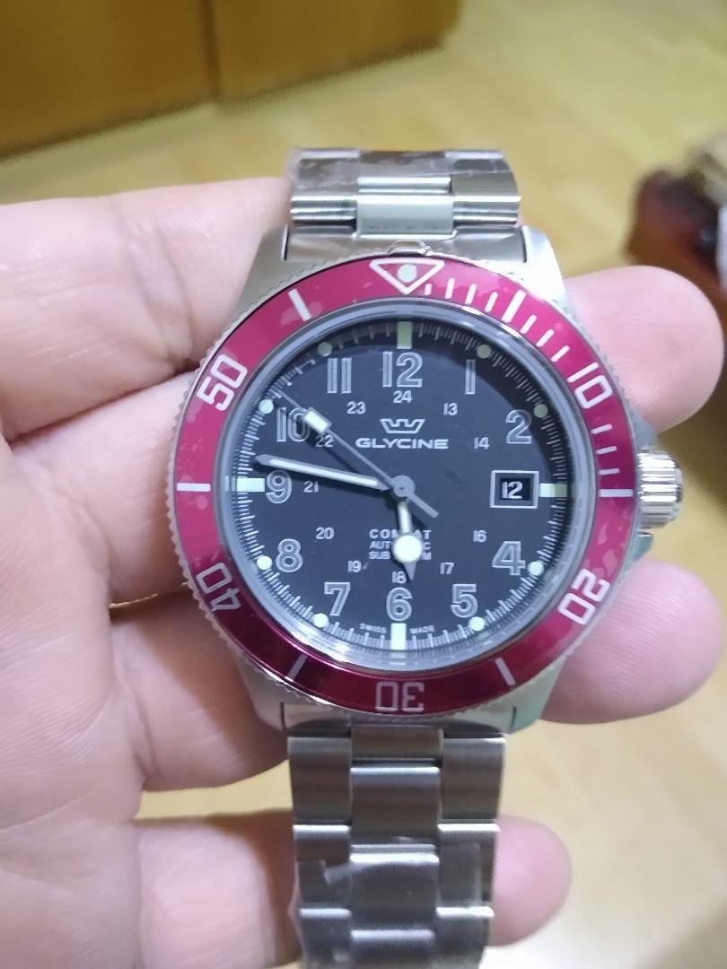Fast Deal Price BNIB Glycine Combat Sub Automatic Dark Grey Dial Men s Watch GL0078