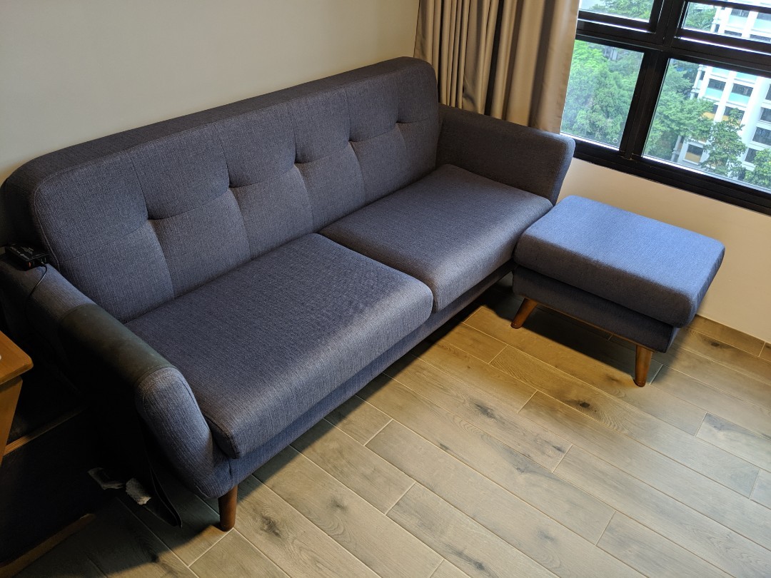 Hanford Sofa 3 Seater & ottoman extension, Furniture & Home Living