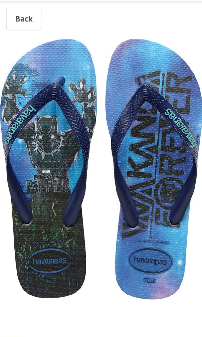 Black panther flip top flops