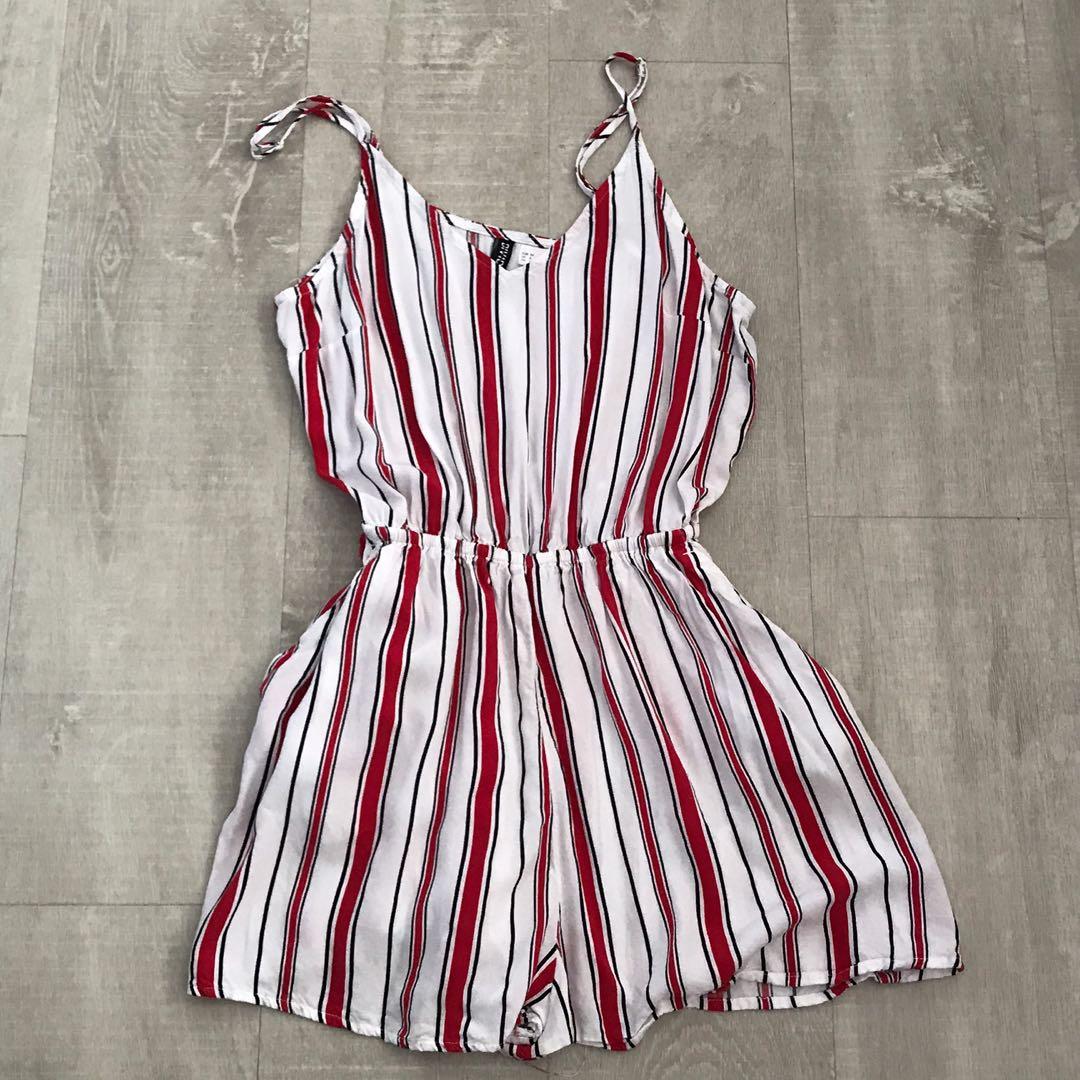Red white romper Clearance