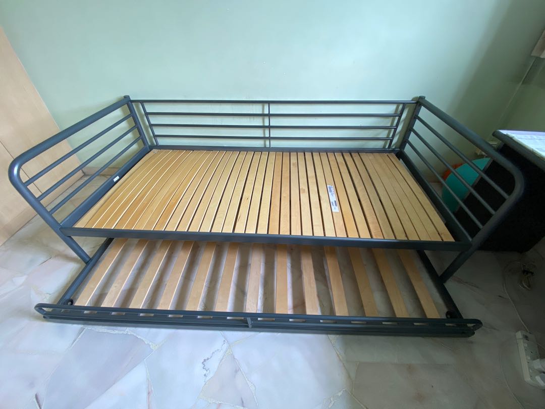 Ikea metal 2 in 1 single bed, Furniture & Home Living, Furniture, Bed Frames & Mattresses on