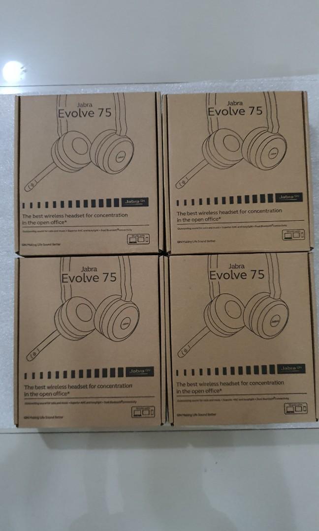 Jabra Evolve 75 (Category: Headphones & Headsets) located in Quezon City. Submitted by versa_electronics (Listing ID 1050054892, Image 1). Description: Jabra Evolve 75 Brandnew - opened to check contents only free same day delivery within NCR & Rizal areas COD via LBC for Provinces can be arranged Open for swap.