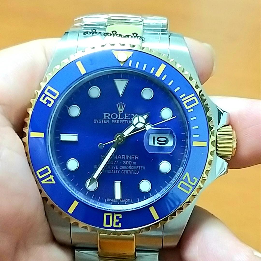 Jam tangan ROLEX Submariner Automatic Blue Biru Combi BUKAN