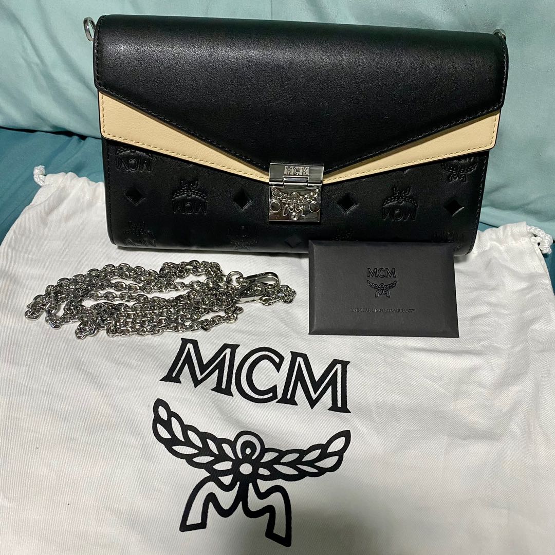 Mcm millie top monogrammed leather crossbody