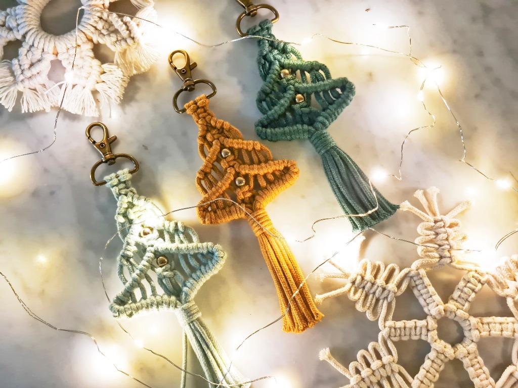 Mini Christmas Tree Keychain Christmas Gift Macrame Keyholder