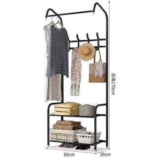 Modern Minimalist Bedroom Hanger Multi Function Coat Clothes Rack with bottom shoe storage