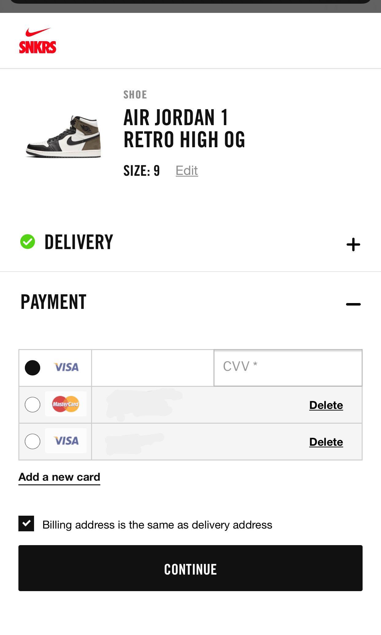 Nike snkrs receipt shop