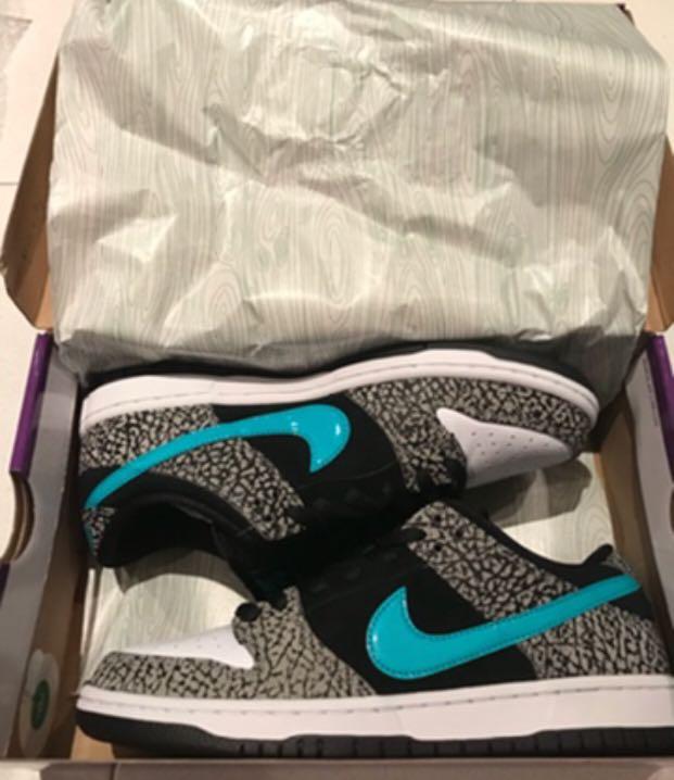 nike sb dunk low clear jade atmos elephant
