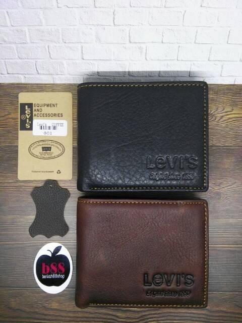 Levi's Mens Bifold Leather Wallet Black 31LP220027 | eBay