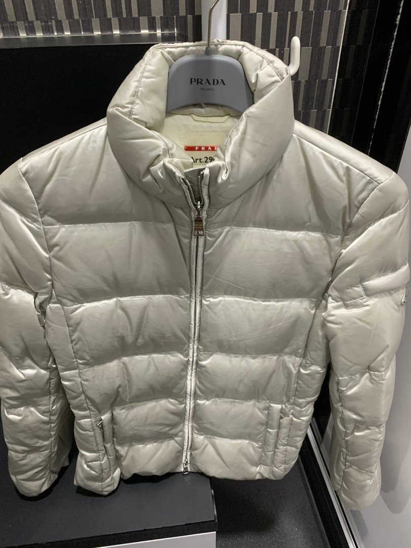 Prada women white puffer jacket Women s Fashion Coats Jackets