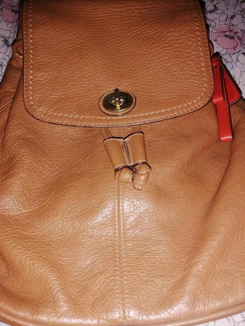 Preloved Original Coach PARK LEATHER BACKPACK BRITISH TAN, Women's