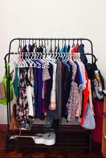 Sale! IKEA Inspired Double Pole Metal Minimalist Drying Rack Wardrobe Rack Hanger Hanging Clothes Shelf