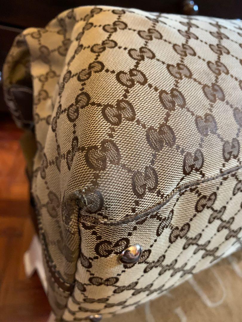 20k Authentic Preloved Gucci Beige Brown Monogram Canvas Match Ball Boston Bag Luxury Bags Wallets on Carousell