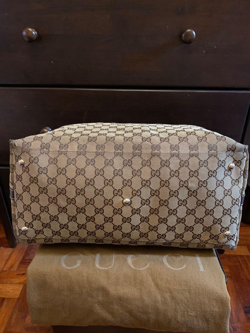 20k Authentic Preloved Gucci Beige Brown Monogram Canvas Match Ball Boston Bag Luxury Bags Wallets on Carousell