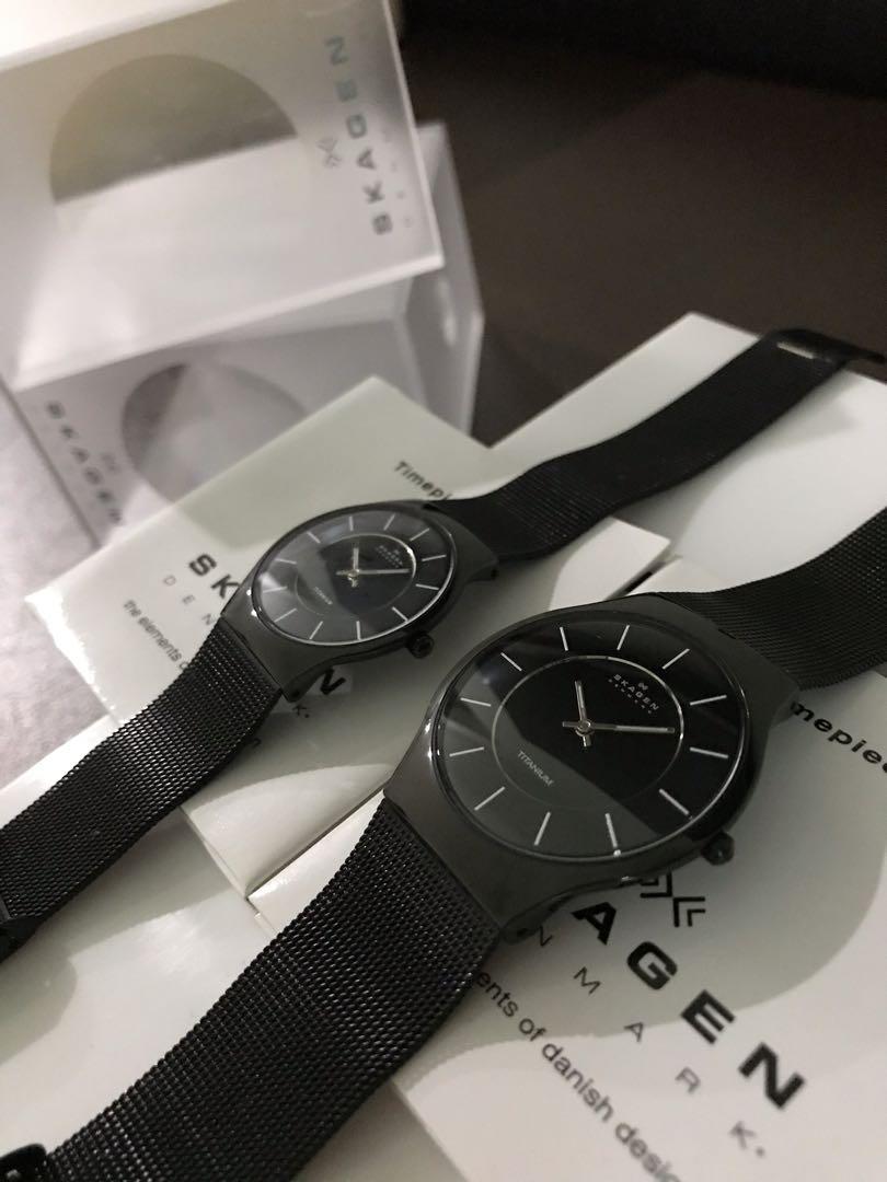 Brand New Branded Couple Watches SKAGEN Couple Watches Price for 2 Watches Black