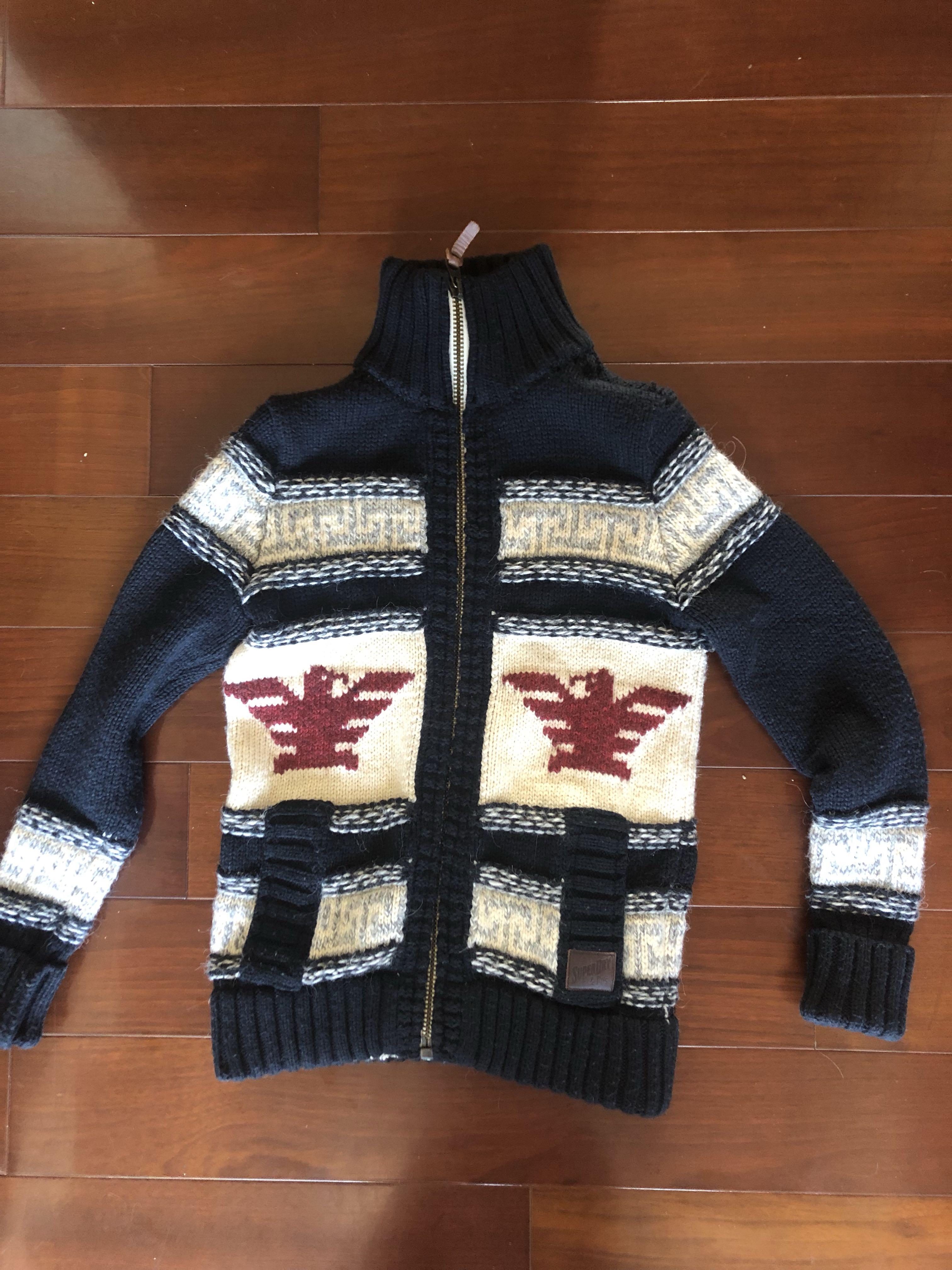 Superdry buffalo knit zip cardigan top