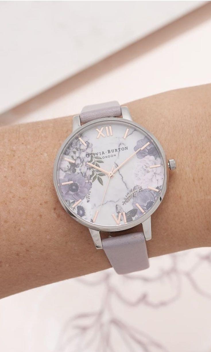 Marble floral grey lilac & rose gold watch shop