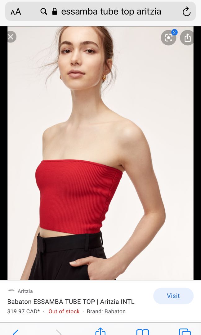 Aritzia babaton essamba knit tube top LILLOOET red size SMALL, Women's  Fashion, Clothes on Carousell