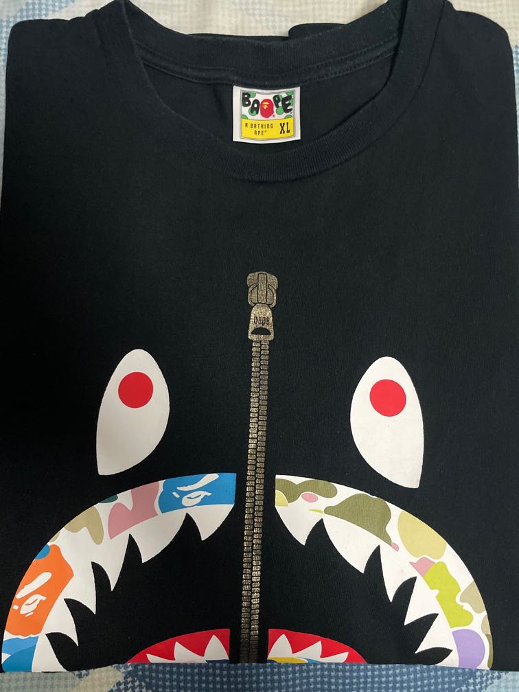 Bape shark gold zip store