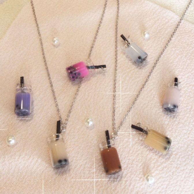 Bubble Tea Boba Necklace hand assembled Women s Fashion Jewelry Organisers Necklaces on Carousell
