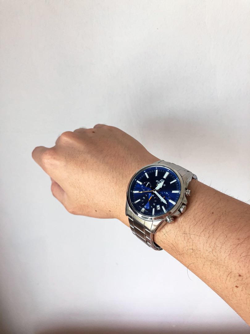 Casio Edifice Blue Dial Watch Men s Fashion Watches