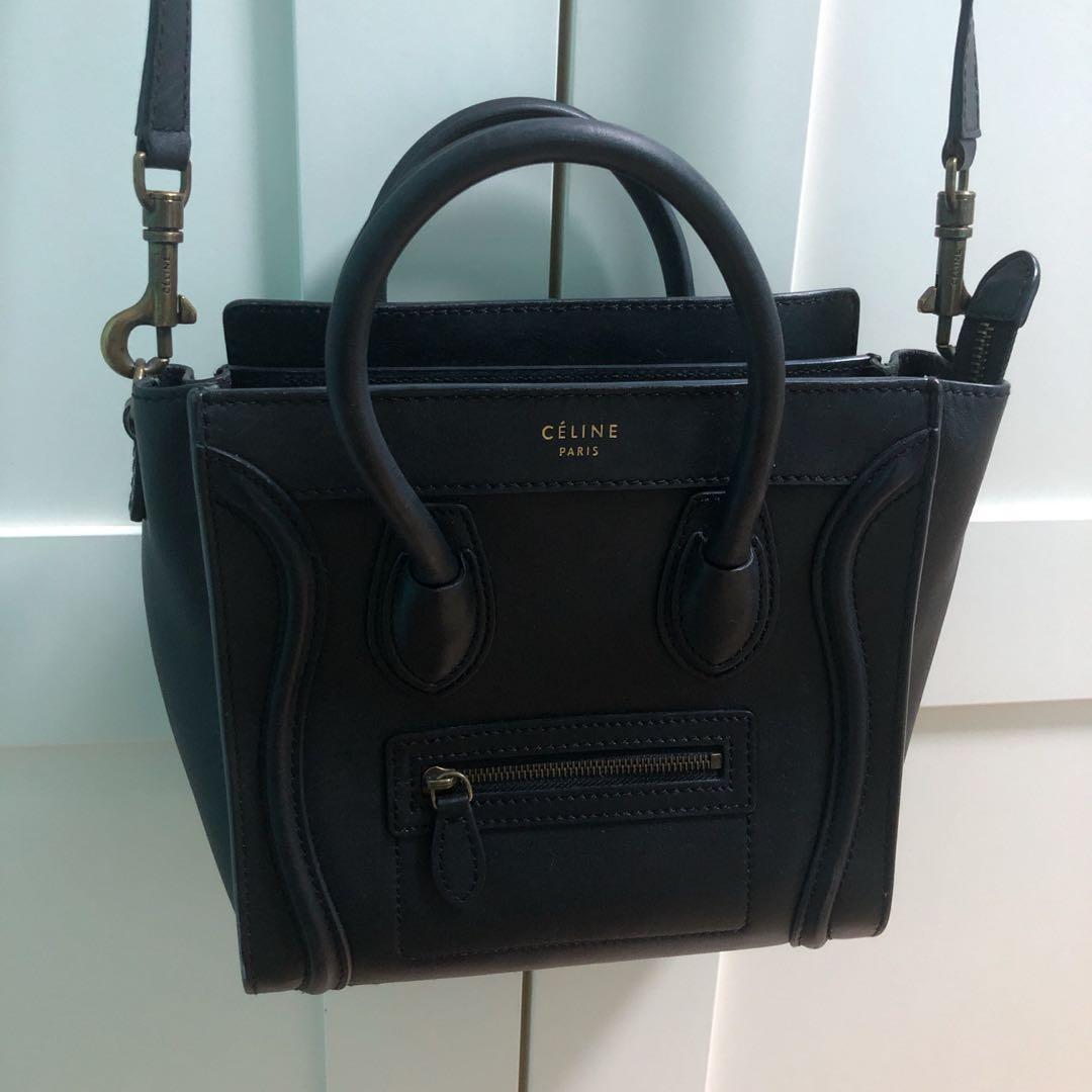 Nano luggage bag in smooth calfskin online