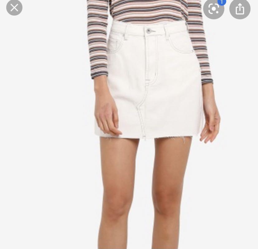 cotton on white denim skirt